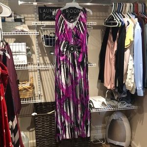 Pink and black Maxi Summer Dress